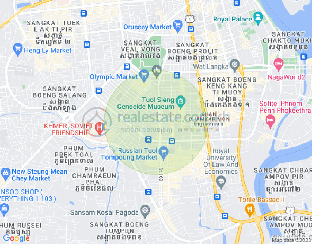 Mapa: BKK 1, Boeng Keng Kang, Phnom Penh