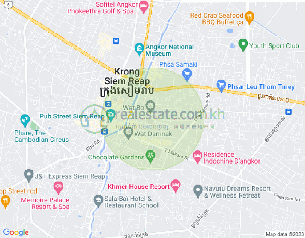 Mapa: Sala Kamraeuk, Siem Reap