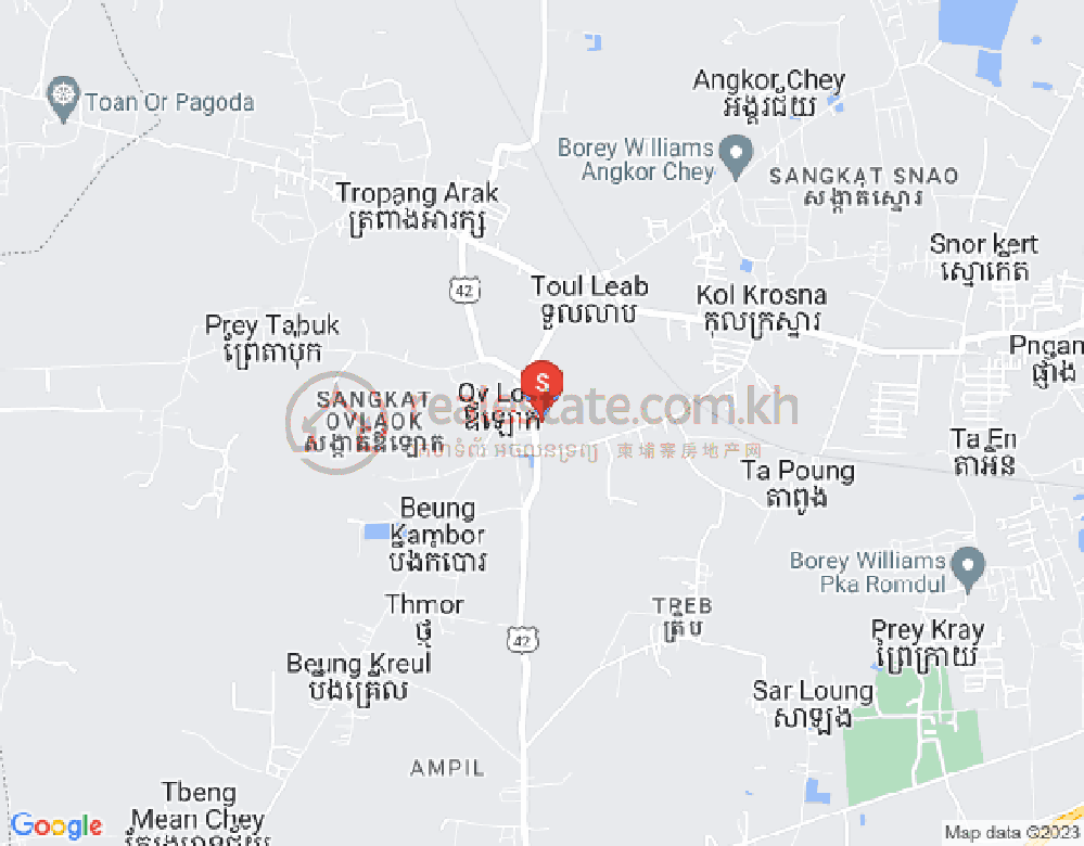 Mapa: Ovlaok, Kamboul, Phnom Penh