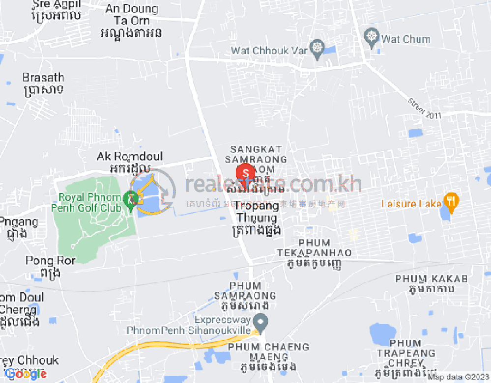 Mapa: Samraong Kraom, Por Sen Chey, Phnom Penh