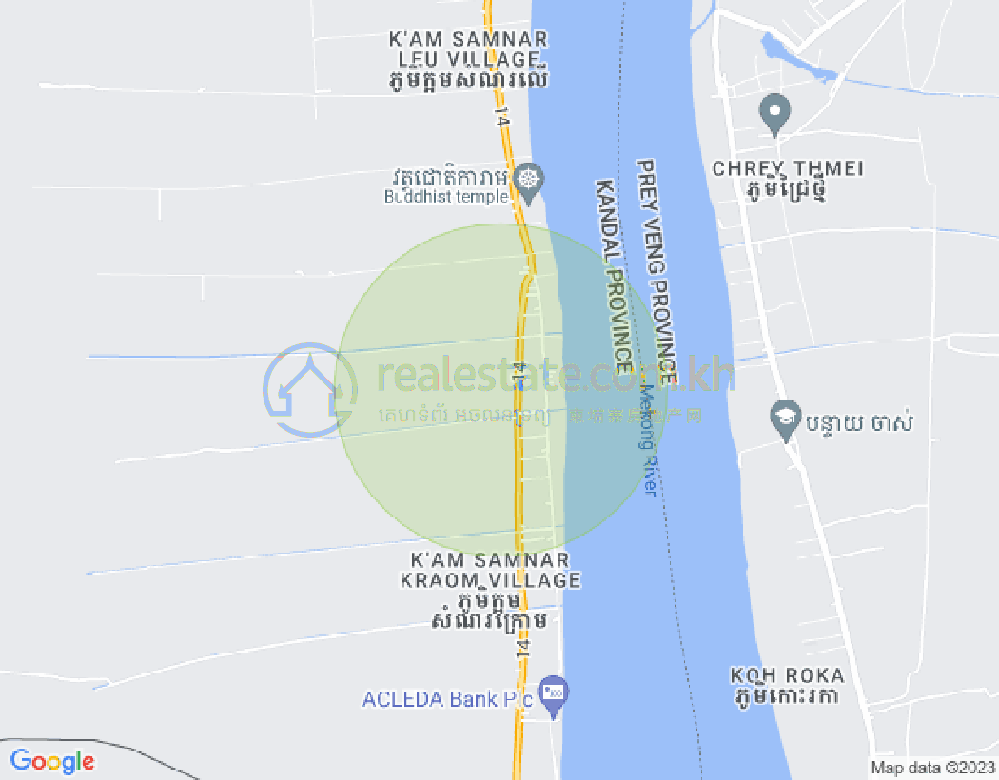 Map of K'am Samnar, Leuk Daek, Kandal
