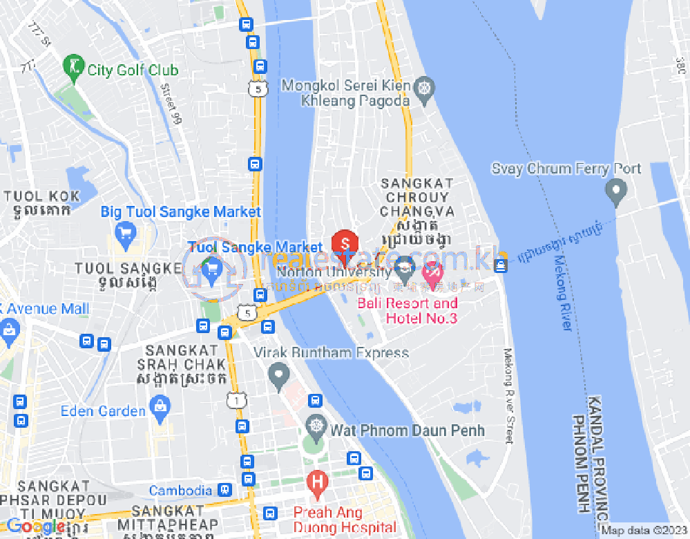 普莱克·里布, 水净华区, 金边地图