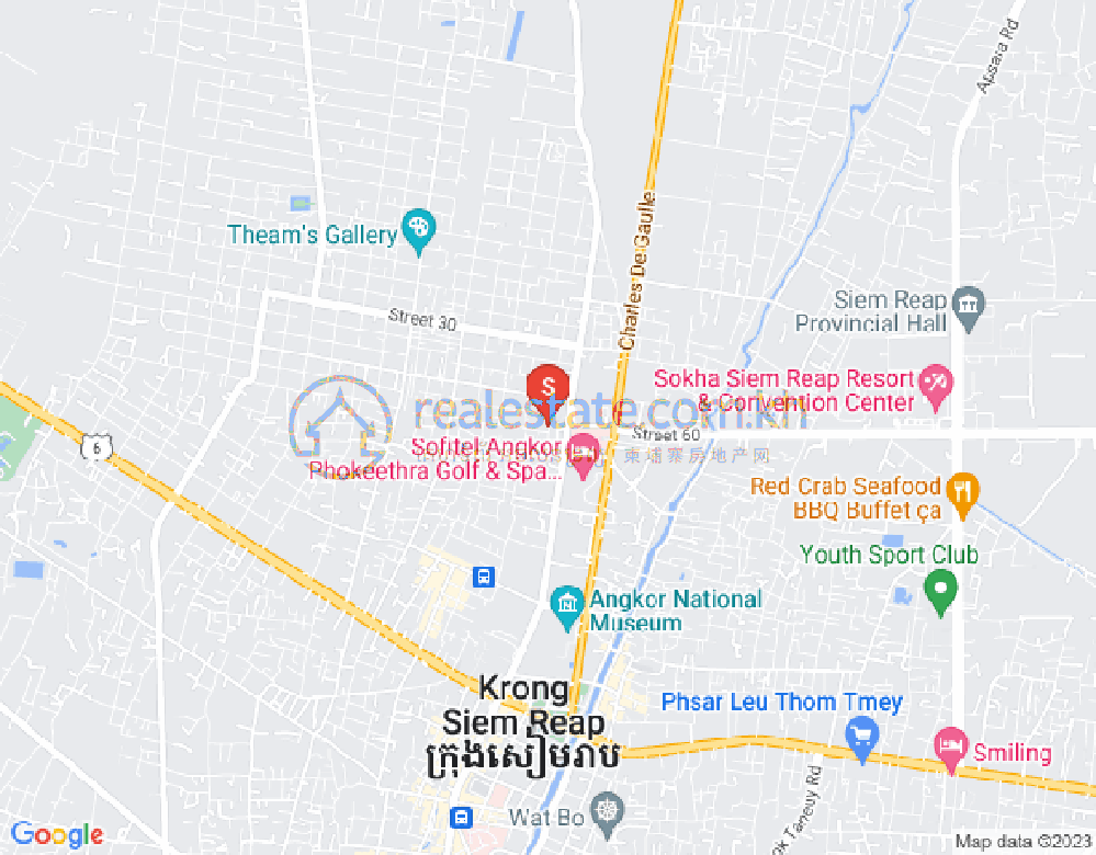 Sla Kram 分区, 暹粒地图