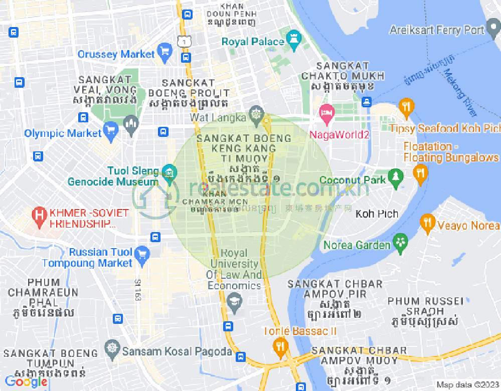 万景岗1分区（BKK1), 波哥堪, 金边地图