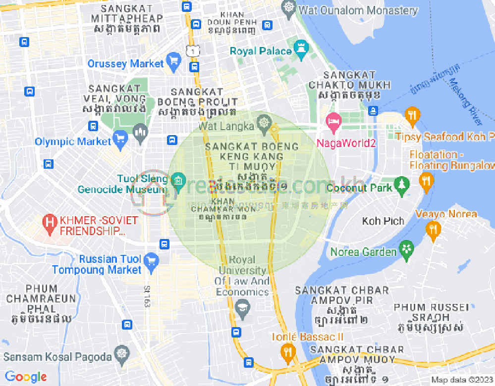 Map of BKK 1, Boeng Keng Kang, Phnom Penh