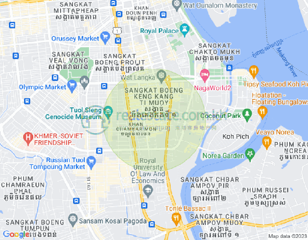 BKK 1, ボンケンコン, プノンペンの地図