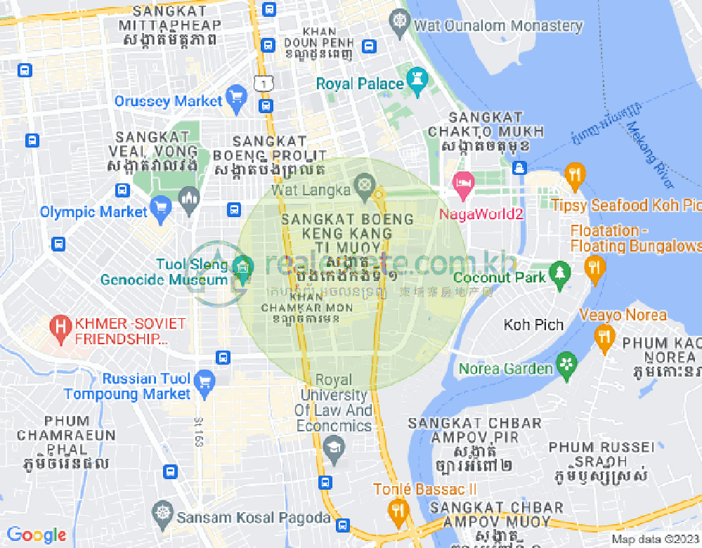 Map of BKK 1, Boeng Keng Kang, Phnom Penh