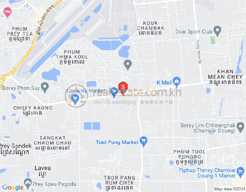 Mapa: Chaom Chau, Por Sen Chey, Phnom Penh