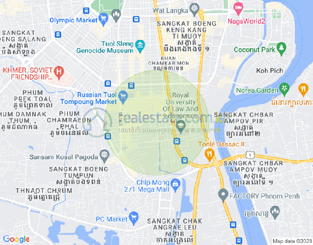 Map of Boeung Kak 2, Toul Kork, Phnom Penh