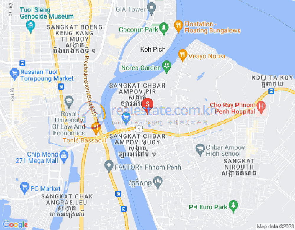 Chbar Ampov II区, 铁桥头区, 金边地图