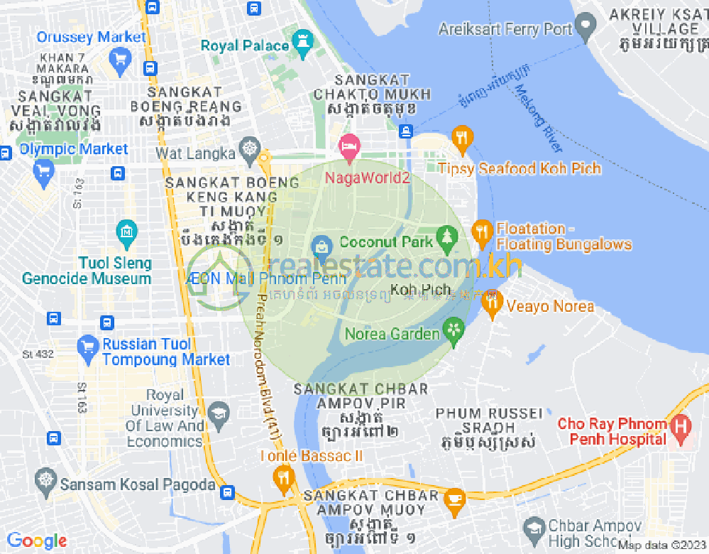백색하구역, 짬까몬, 프놈펜 지도