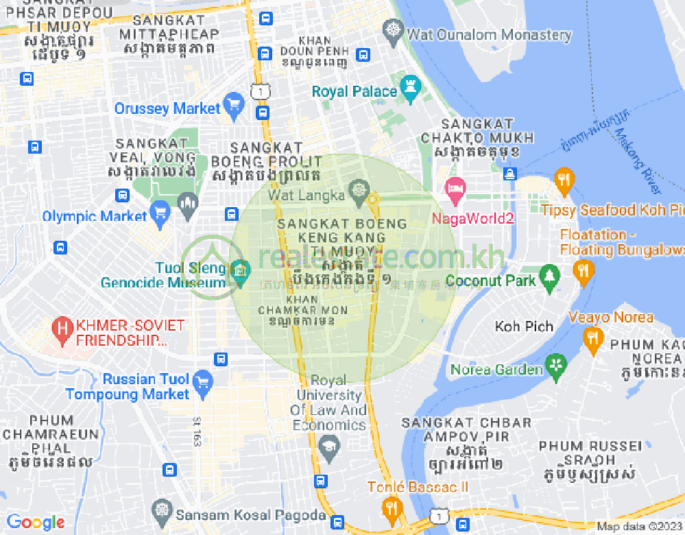 Mapa: BKK 1, Boeng Keng Kang, Phnom Penh