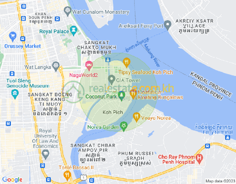 Mapa: Tonle Bassac, Chamkarmon, Phnom Penh