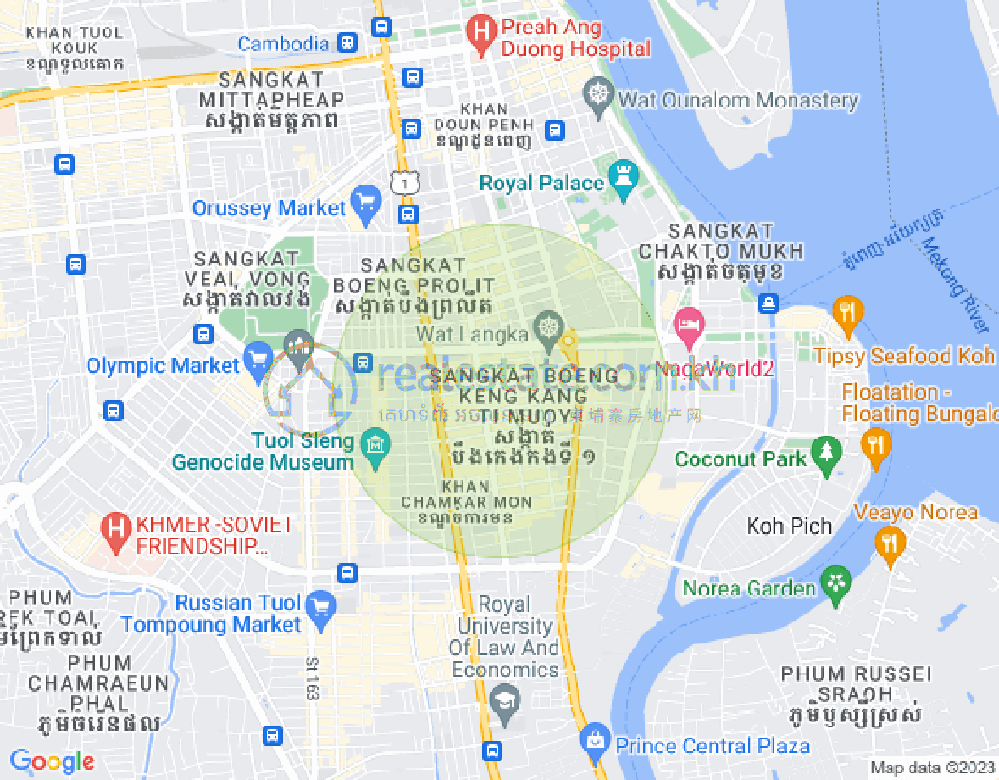 Mapa: BKK 1, Boeng Keng Kang, Phnom Penh