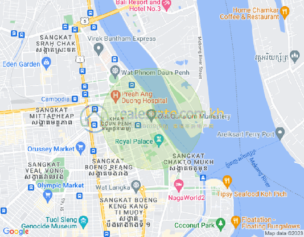 Map of Chakto Mukh, Daun Penh, Phnom Penh