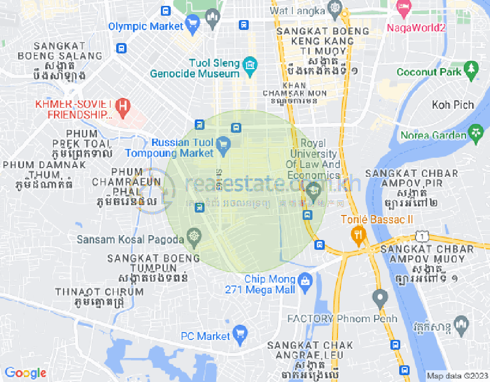 Map of Toul Tum Poung 1, Chamkarmon, Phnom Penh