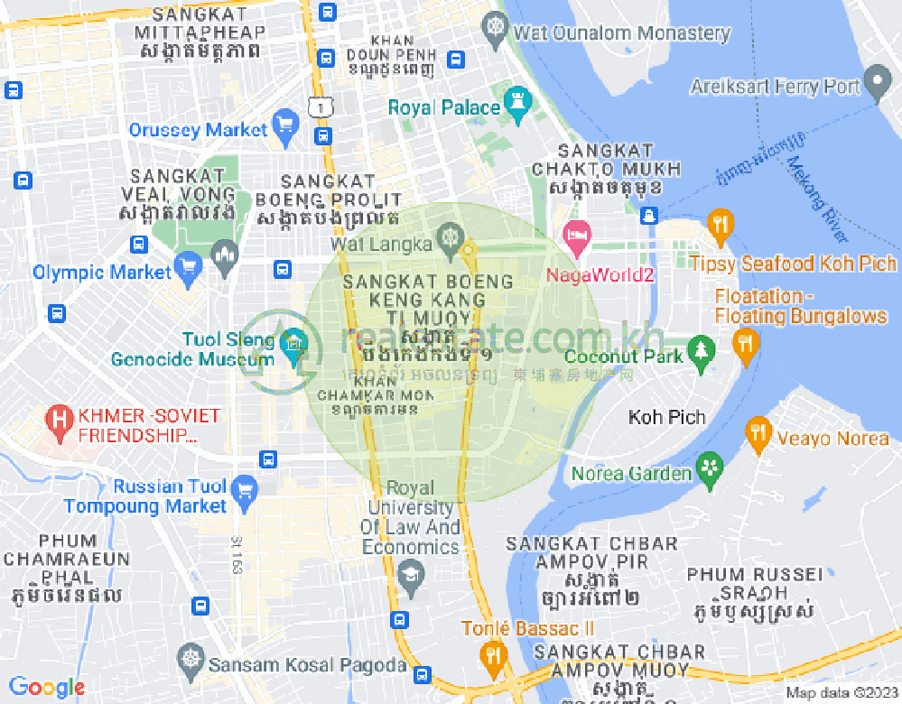 Map of BKK 1, Boeng Keng Kang, Phnom Penh