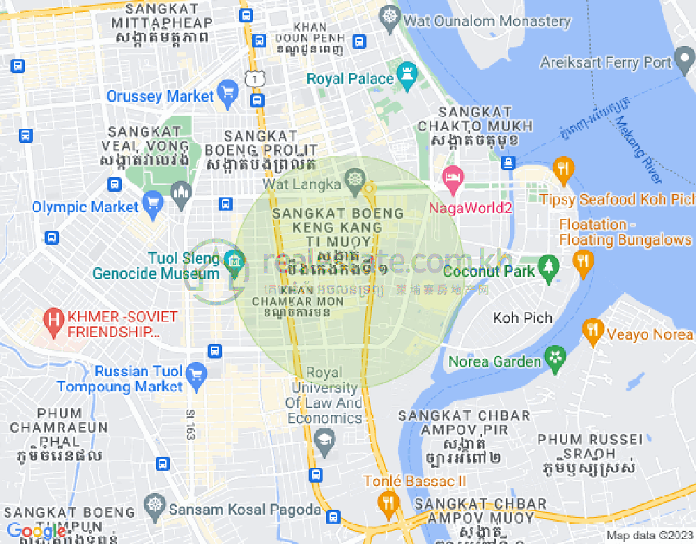Map of BKK 1, Boeng Keng Kang, Phnom Penh