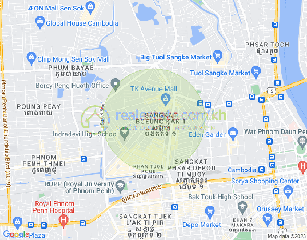 万谷湖1分区, 堆谷区, 金边地图