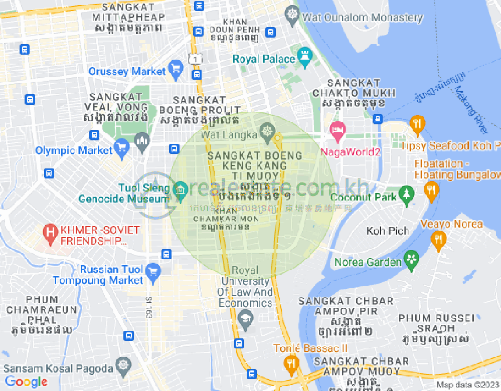 Map of BKK 1, Boeng Keng Kang, Phnom Penh