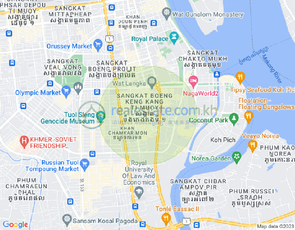 Map of BKK 1, Boeng Keng Kang, Phnom Penh