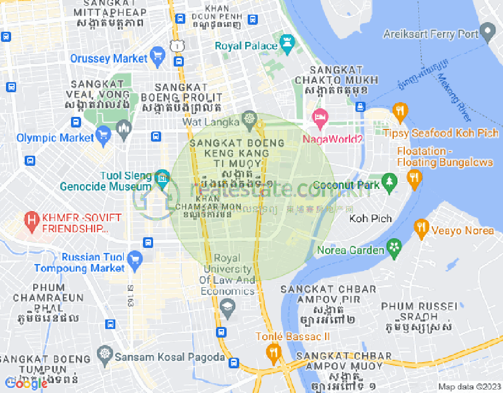 Map of BKK 1, Boeng Keng Kang, Phnom Penh