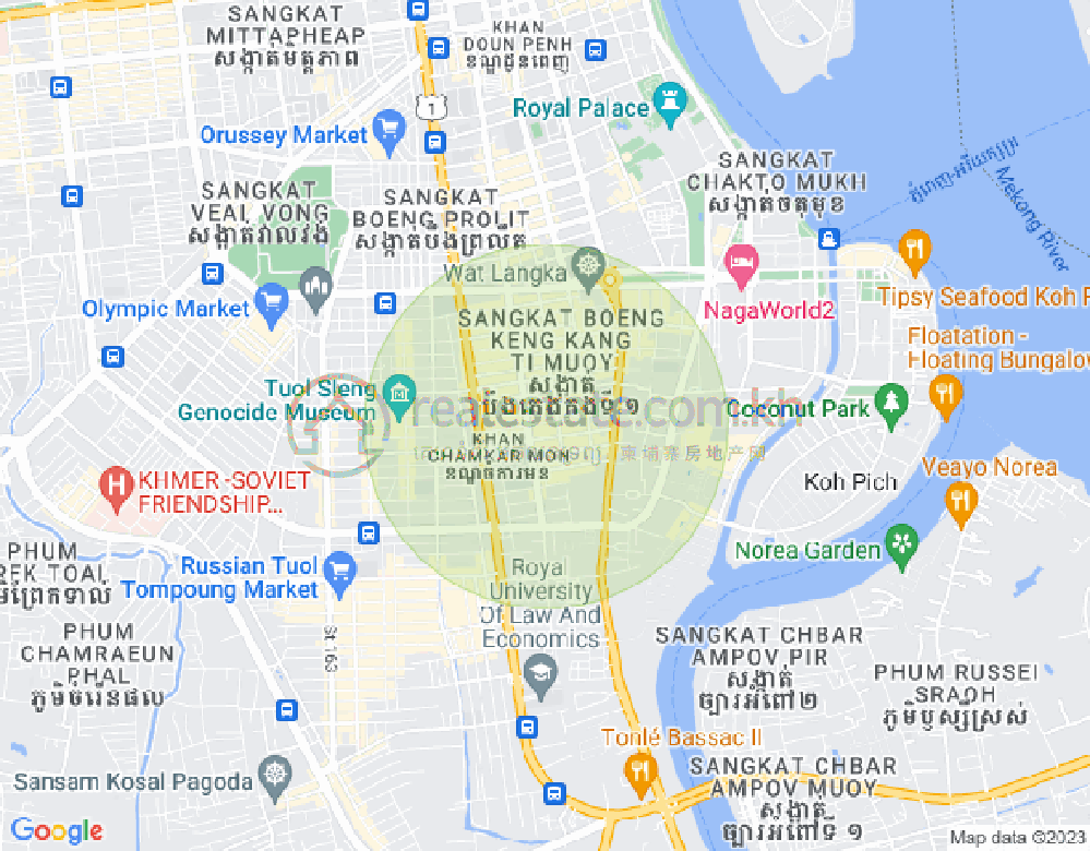 Map of BKK 1, Boeng Keng Kang, Phnom Penh