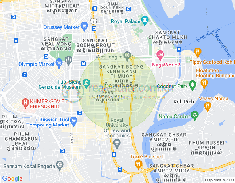 Map of BKK 1, Boeng Keng Kang, Phnom Penh