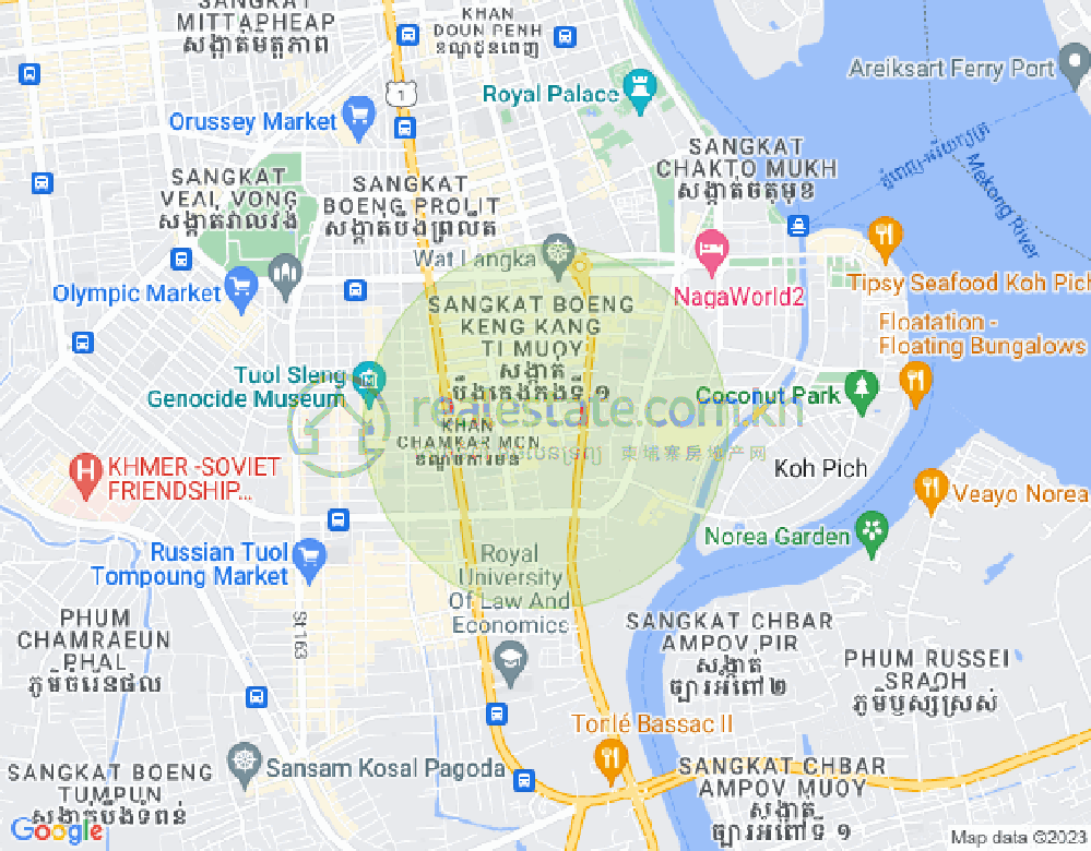 Map of BKK 1, Boeng Keng Kang, Phnom Penh