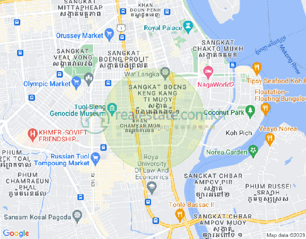Map of BKK 1, Boeng Keng Kang, Phnom Penh