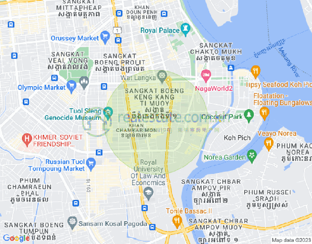 Map of BKK 1, Boeng Keng Kang, Phnom Penh