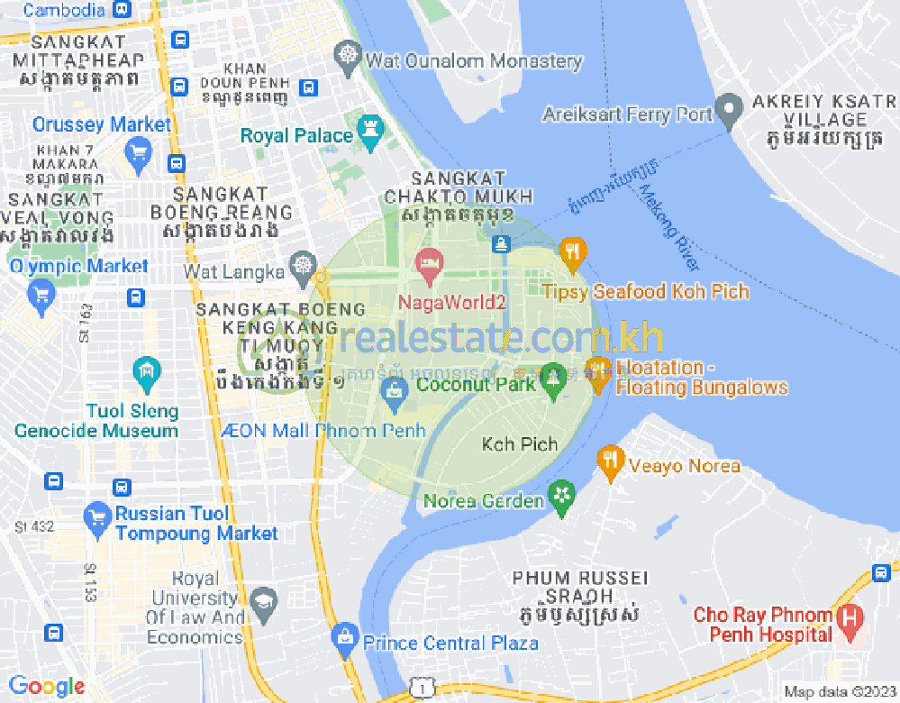 Map of No. 31, Village No14, National Assembly Street, Tole Bassac Commune, Chamkarmorn District, Phnom Penh City, Kingdom of Cambodia. The Bridge, Tonle Bassac, Chamkarmon, Phnom Penh