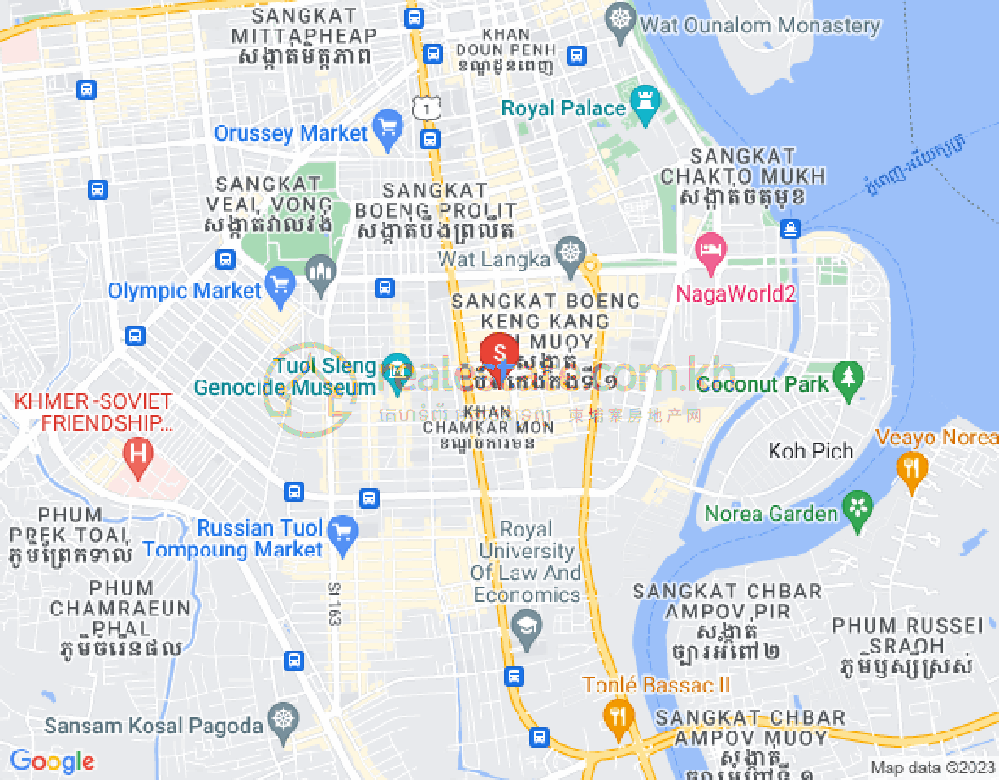 Map of BKK 1, Boeng Keng Kang, Phnom Penh