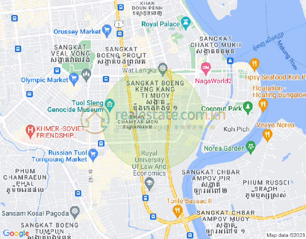 Mapa: BKK 1, Boeng Keng Kang, Phnom Penh