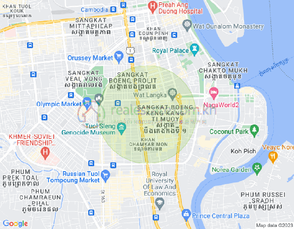 Mapa: BKK 1, Boeng Keng Kang, Phnom Penh