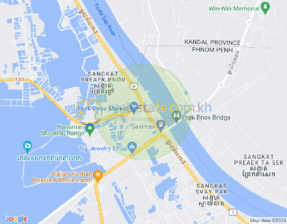 Preaek Pnov区, 仙市区, 金边地图