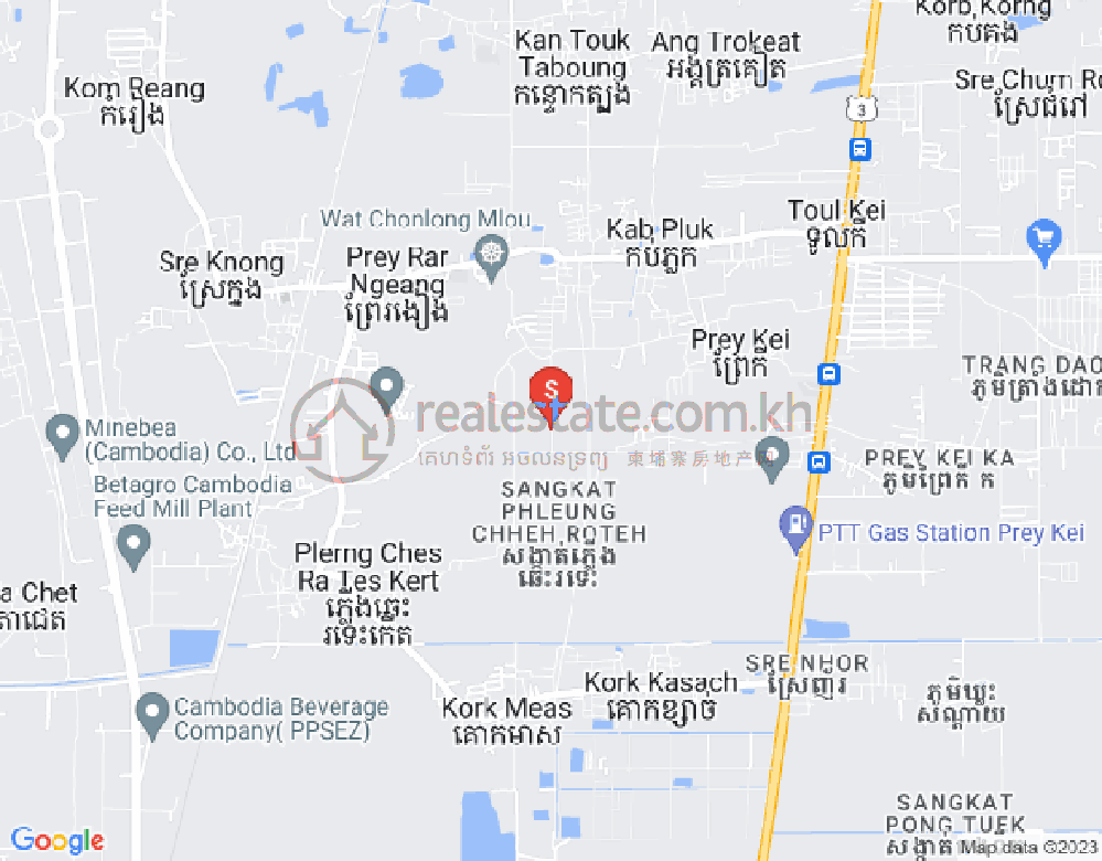 Mapa: Phleung Chheh Roteh, Kamboul, Phnom Penh