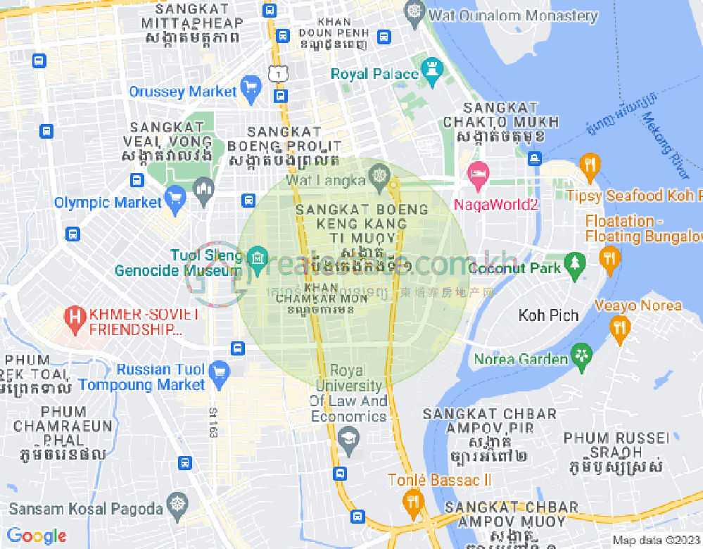 BKK 1, ボンケンコン, プノンペンの地図