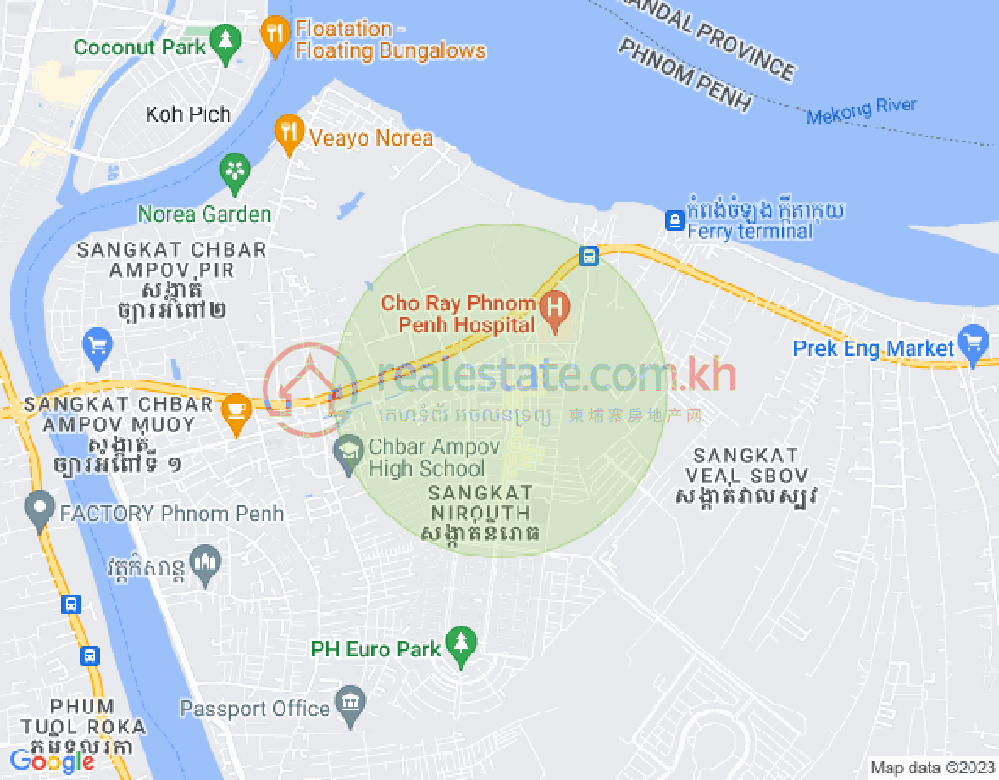 Mapa: Nirouth, Chbar Ampov, Phnom Penh