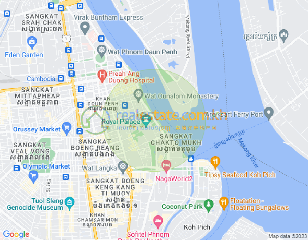 Map of Chakto Mukh, Daun Penh, Phnom Penh
