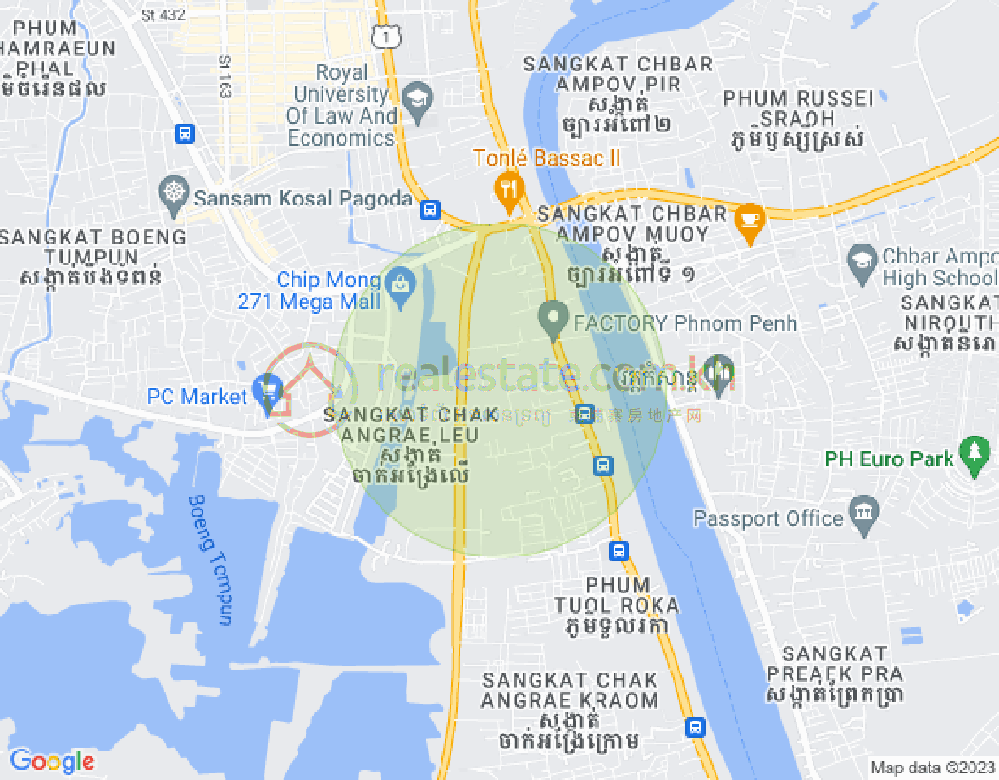 Mapa: Chak Angrae Leu, Meanchey, Phnom Penh