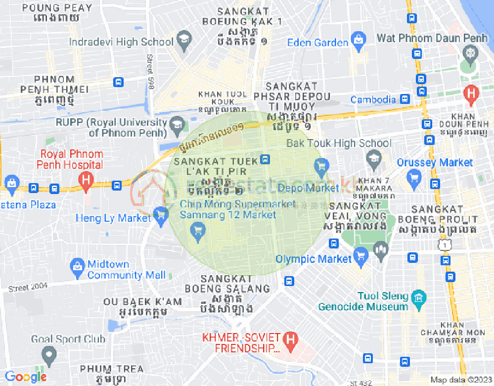 ផែនទី បឹងកក់២, ទួលគោក, ភ្នំពេញ