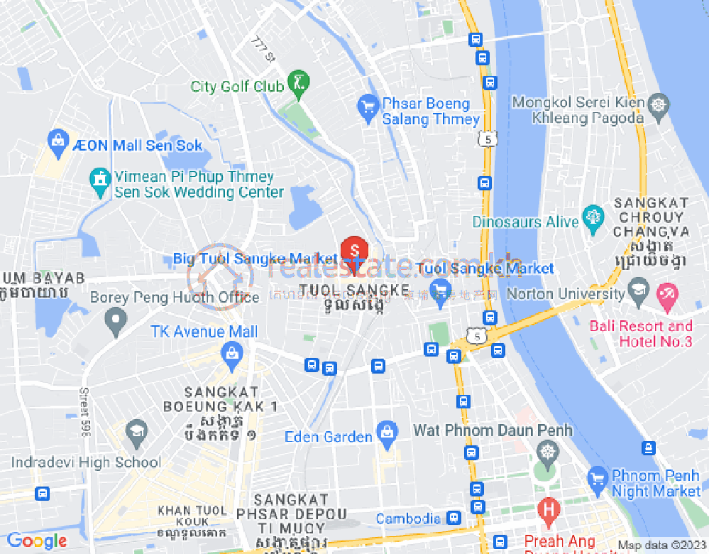 雷西郊区, 金边地图