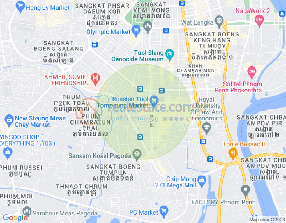 トゥールトンポン1, チャムカモン, プノンペンの地図
