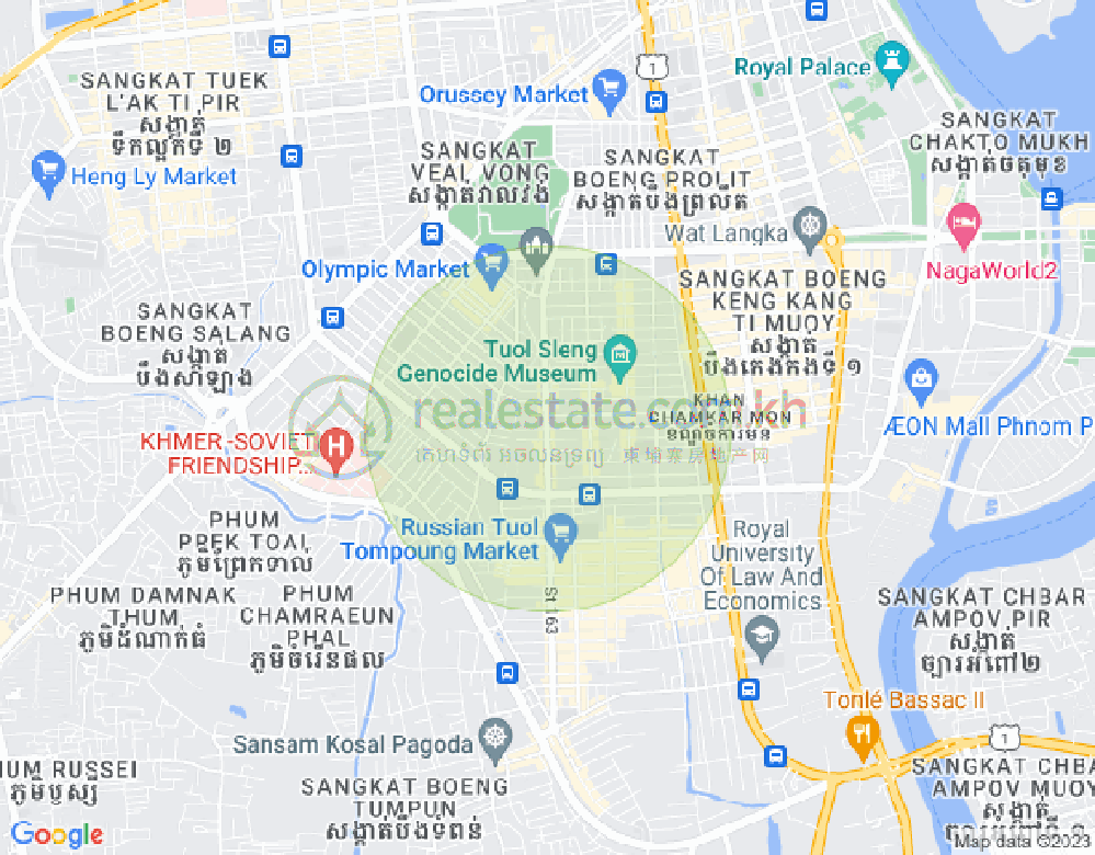 Mapa: BKK 1, Boeng Keng Kang, Phnom Penh
