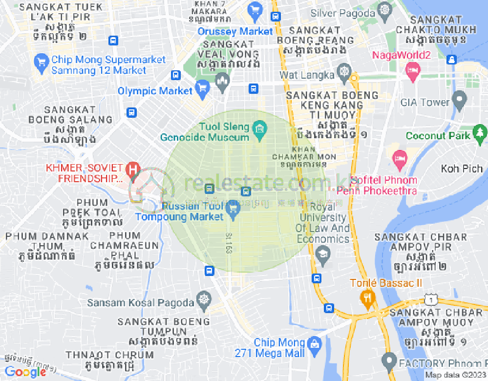 백색하구역, 짬까몬, 프놈펜 지도
