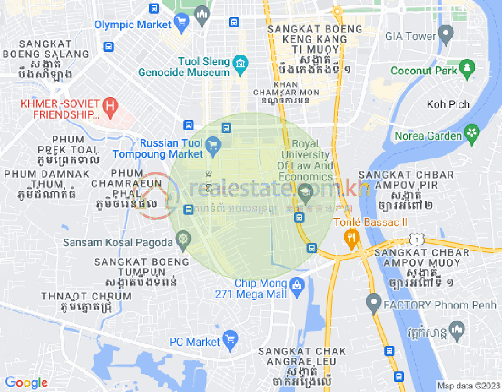 Map of Toul Tum Poung 1, Chamkarmon, Phnom Penh