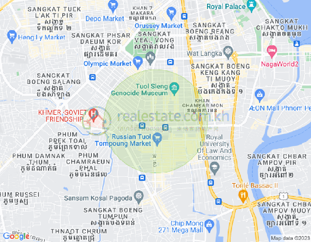 Карта Тонле Бассак, Чамкармон, Пномпень