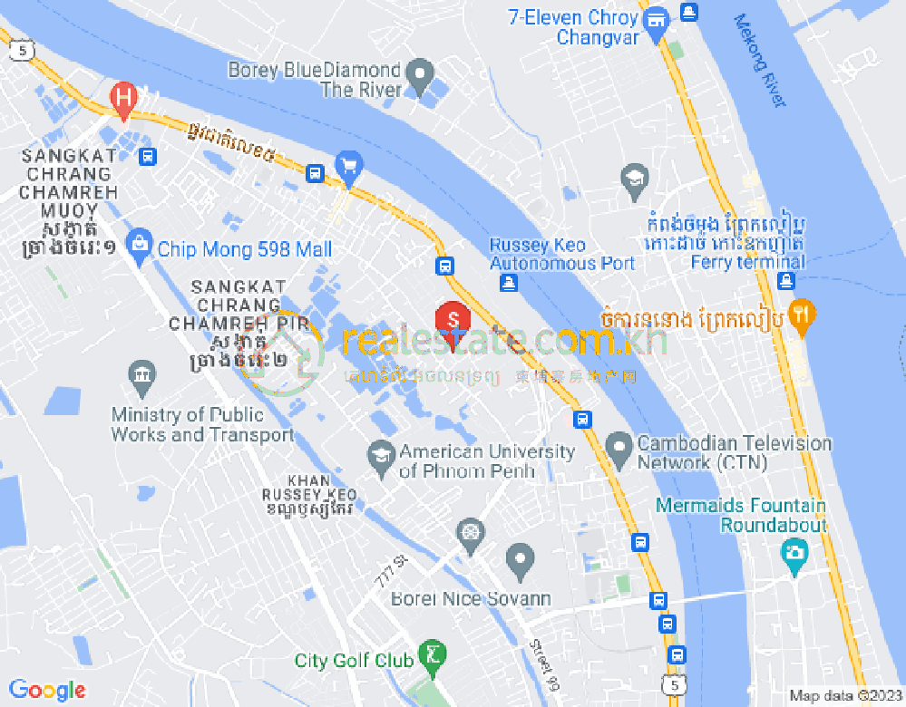 แผนที่ กิโลเมตรเลขปรัมมวย, รoussey เกอ, พนมเปญ