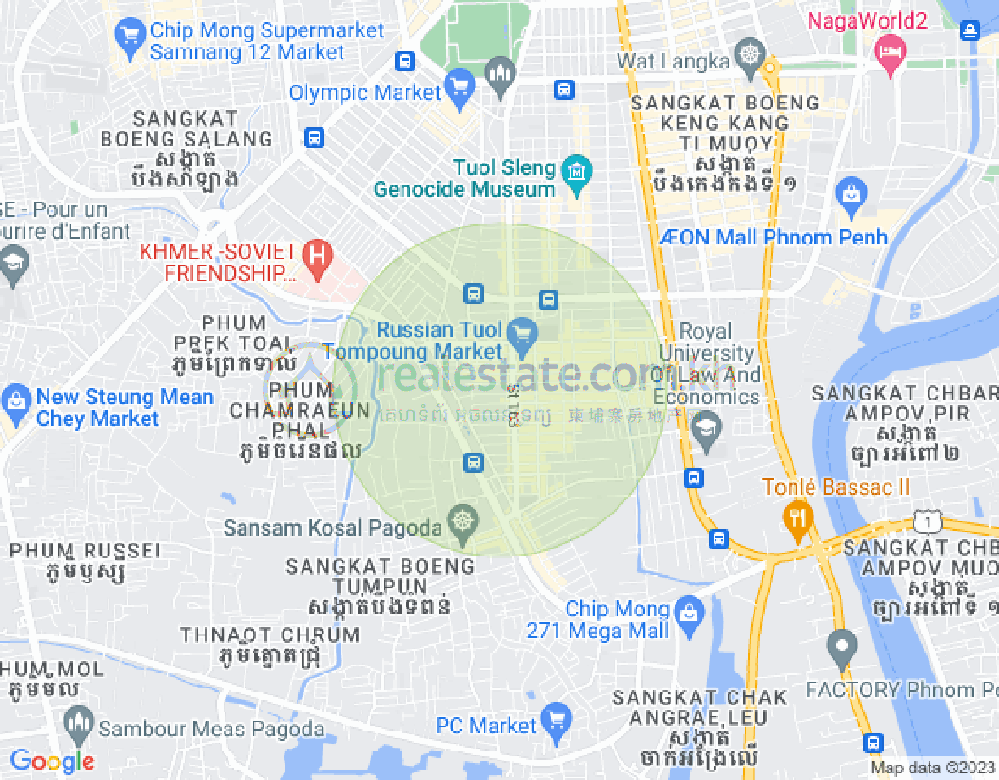 トゥールトンポン1, チャムカモン, プノンペンの地図